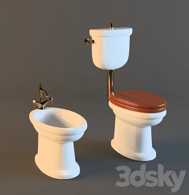 toilet and bidet Lineatre 3DModel