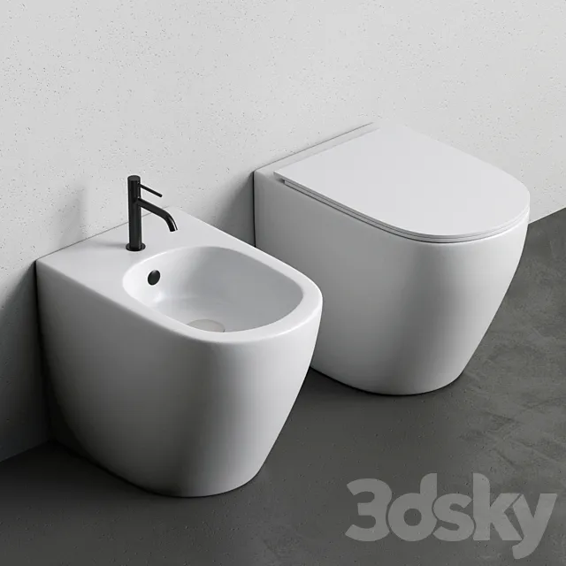 Toilet and Bidet PIN by Nic Design 3D Model