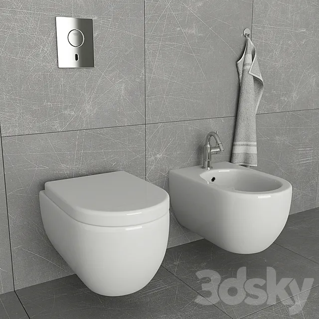 Toilet and bidet Villeroy & Boch 3DModel