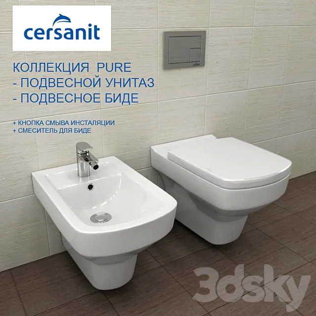 Toilet + BIDET PURE. SUSPENDED 3DModel