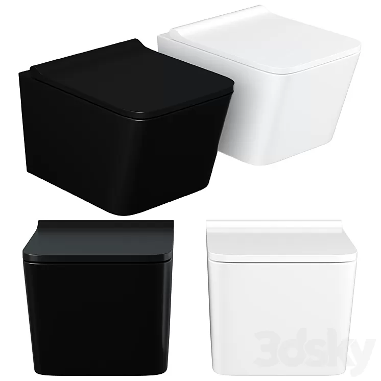 Toilet bowl CeramaLux 5171MB hanging Black matt with seat Microlift 3D Model Free