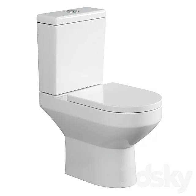 Toilet-compact AM.PM Spirit V2.0 FlashClean with microlift + AM.PM Certificate for 30 days of media service subscription 3D Model