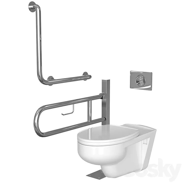 Toilet for people with disabilities 3D Model