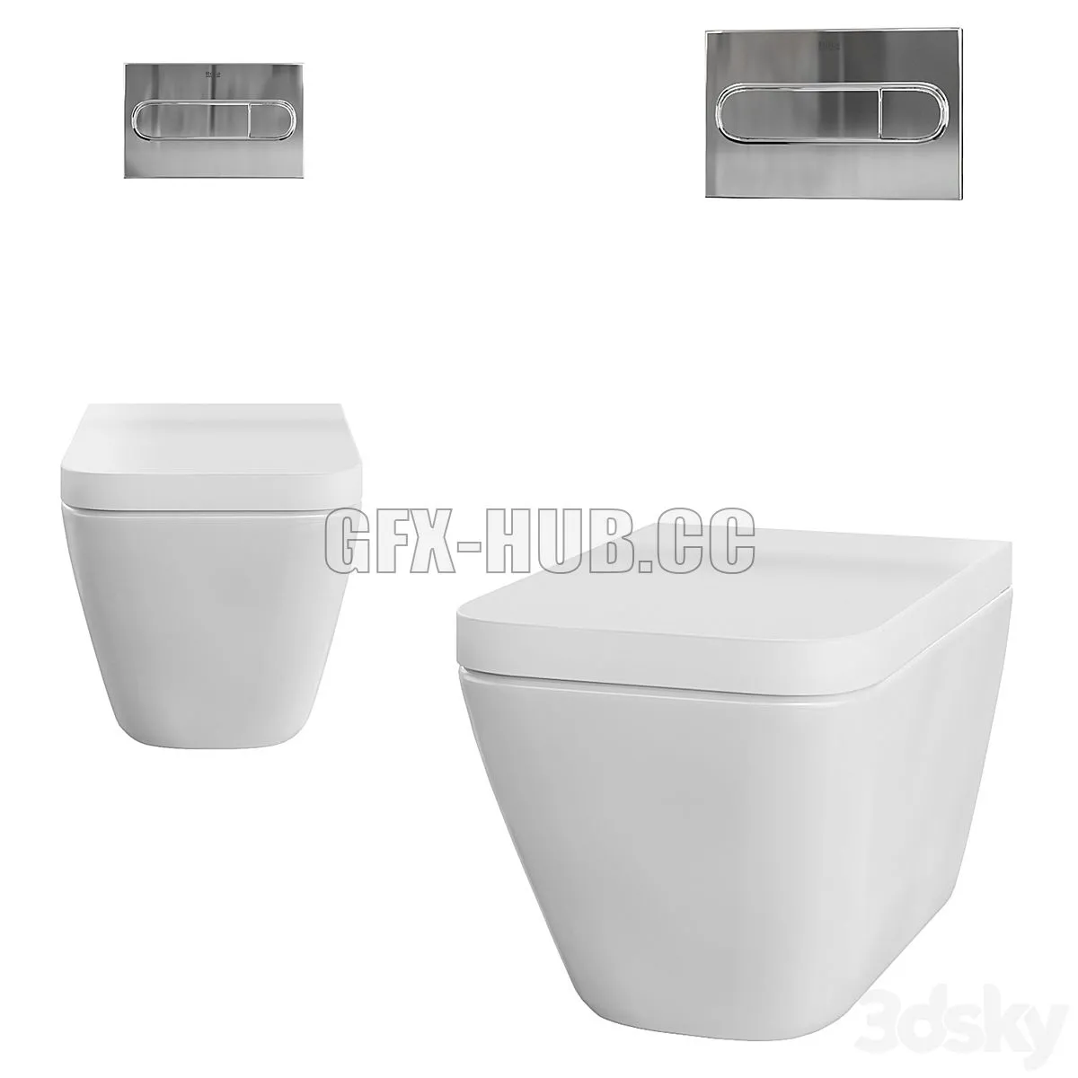 Toilet Hanging Roca 3D Model