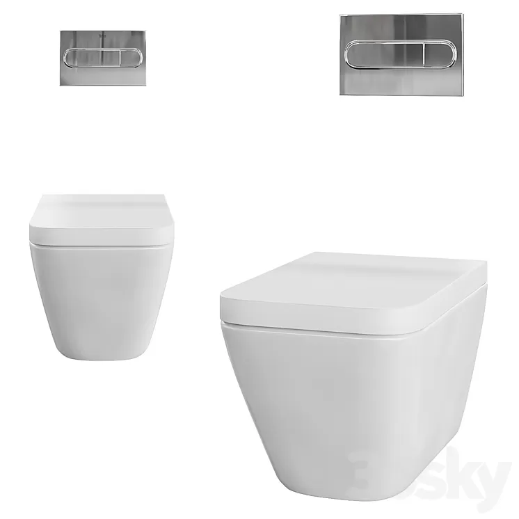 Toilet Hanging Roca 3D Model Free