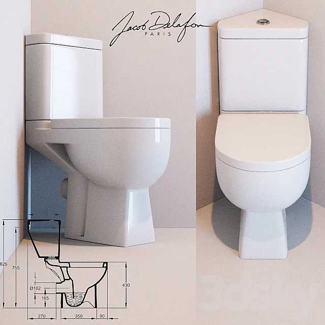 Toilet Jacob Delafon Odeon Up 18557K (E4702). E4741 3DModel
