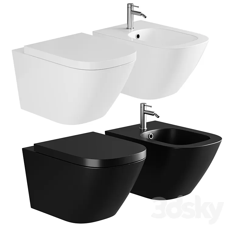 Toilet Roca The Gap 34647L000 hanging without seat 3D Model Free