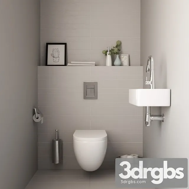 Toilet Set 01 3D Model Free