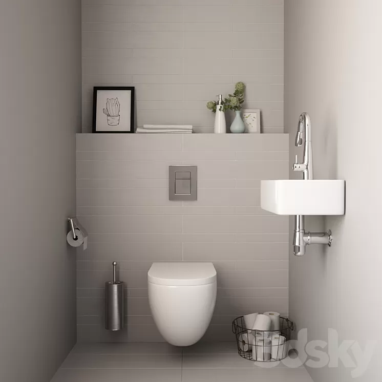 Toilet Set_01 3D Model