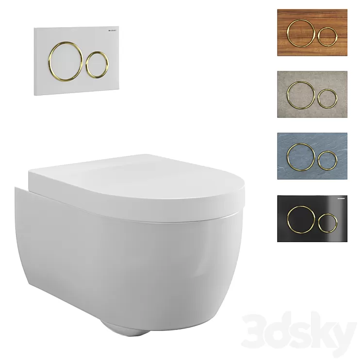Toilet wall mounted Geberit iCon 3D Model Free