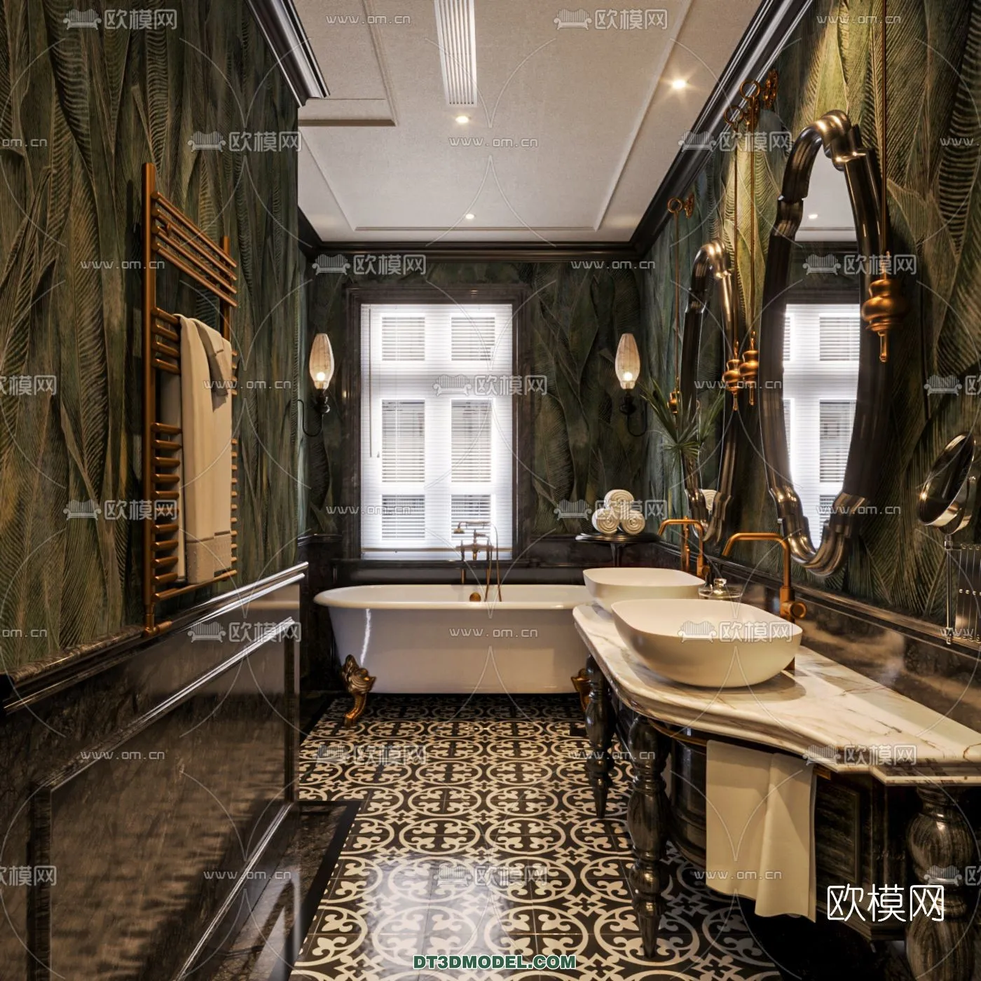 Toilet - WC - France Style - Interior 3D Scene - 001