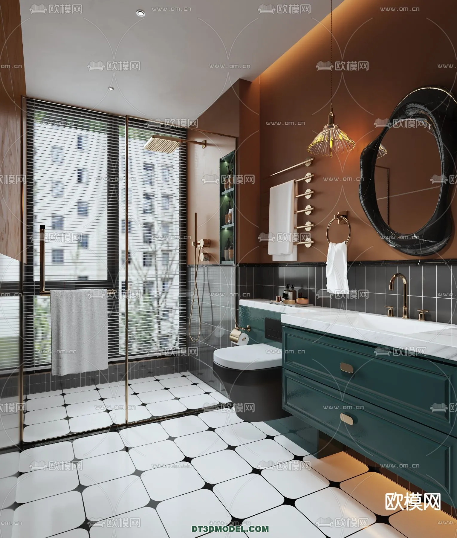 Toilet - WC - France Style - Interior 3D Scene - 002