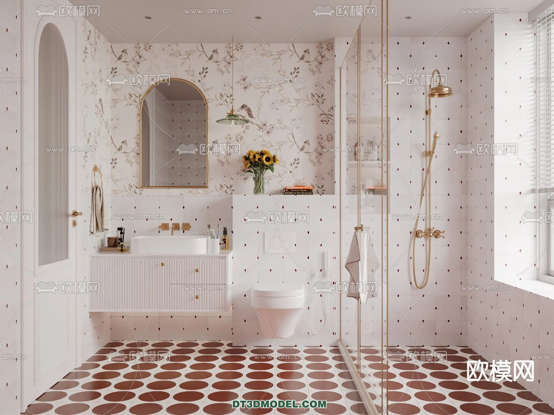 Toilet - WC - France Style - Interior 3D Scene - 005