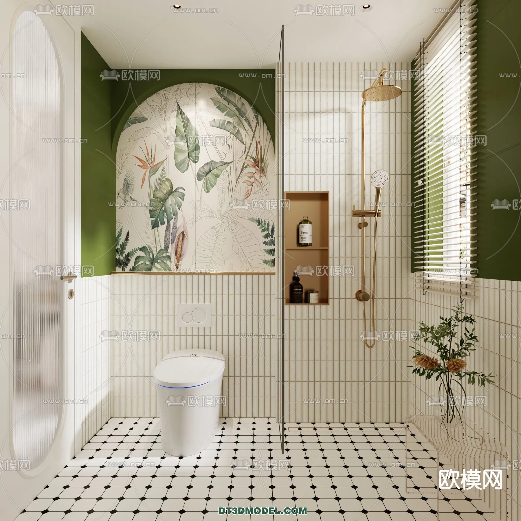 Toilet - WC - France Style - Interior 3D Scene - 006