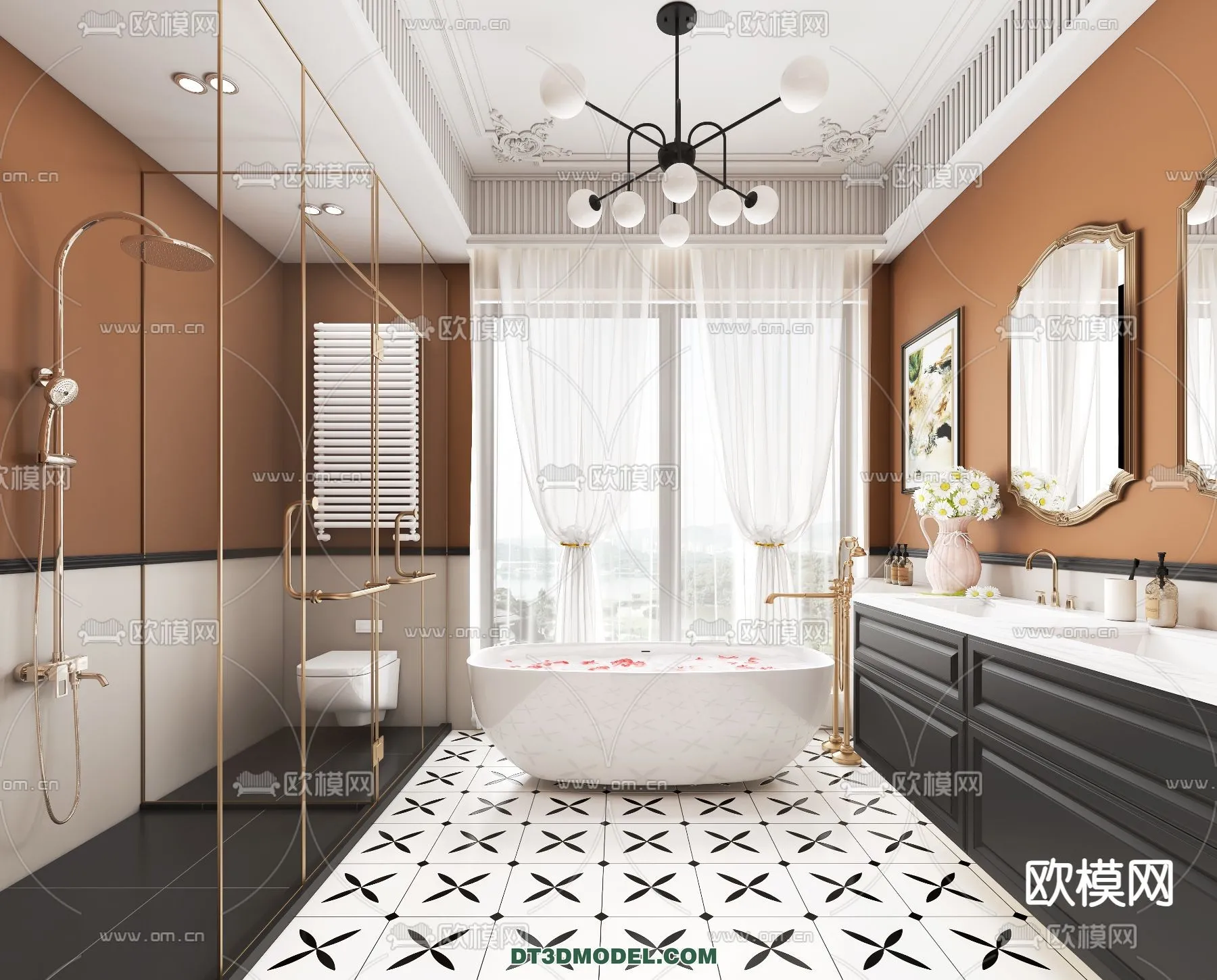 Toilet - WC - France Style - Interior 3D Scene - 007