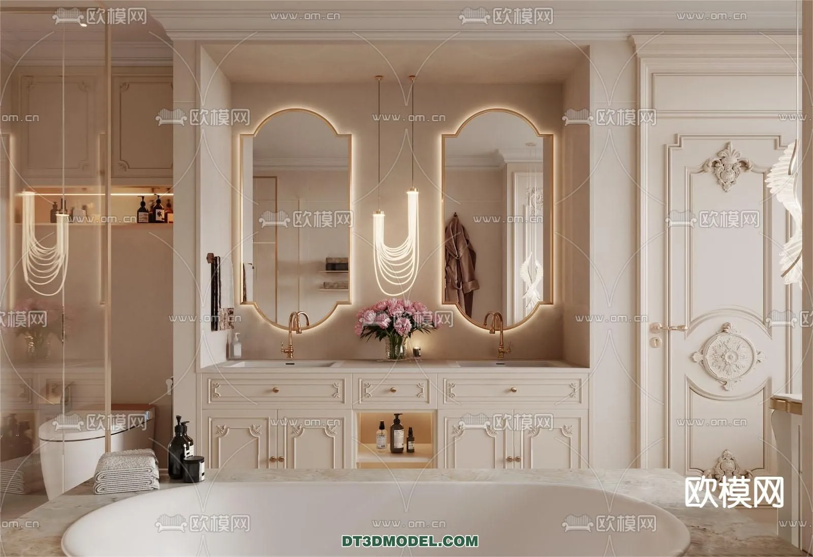 Toilet - WC - France Style - Interior 3D Scene - 008