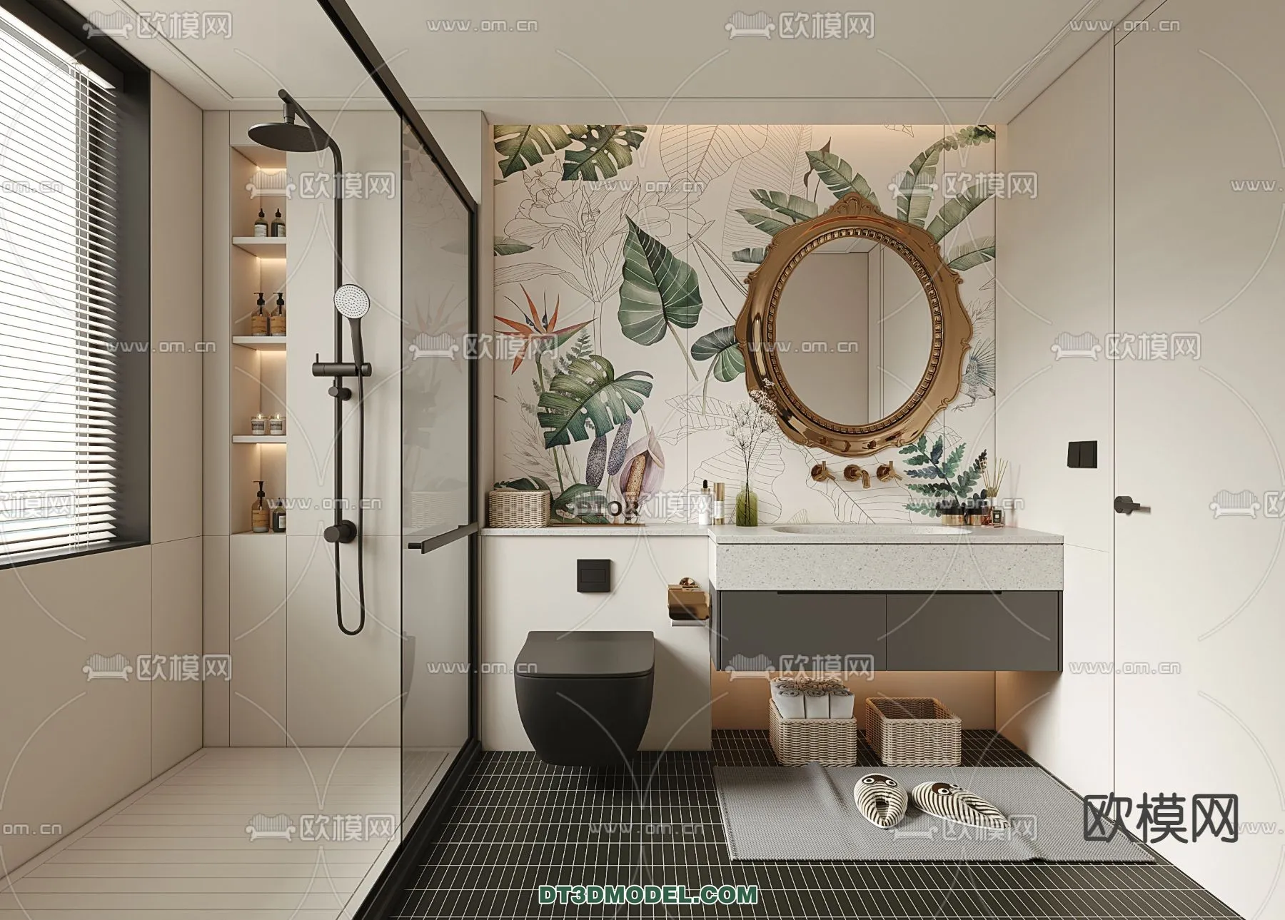 Toilet - WC - France Style - Interior 3D Scene - 012