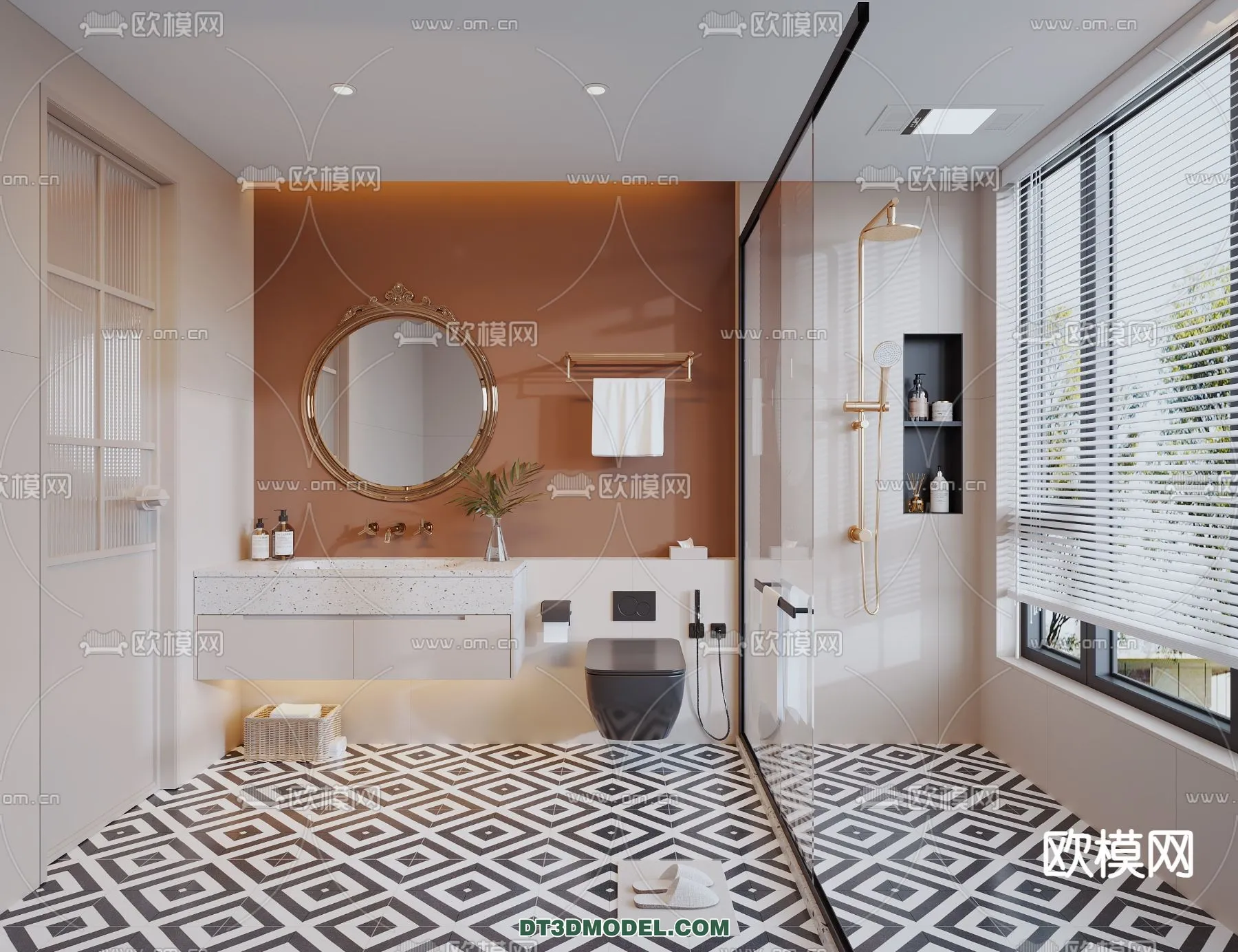 Toilet - WC - France Style - Interior 3D Scene - 015