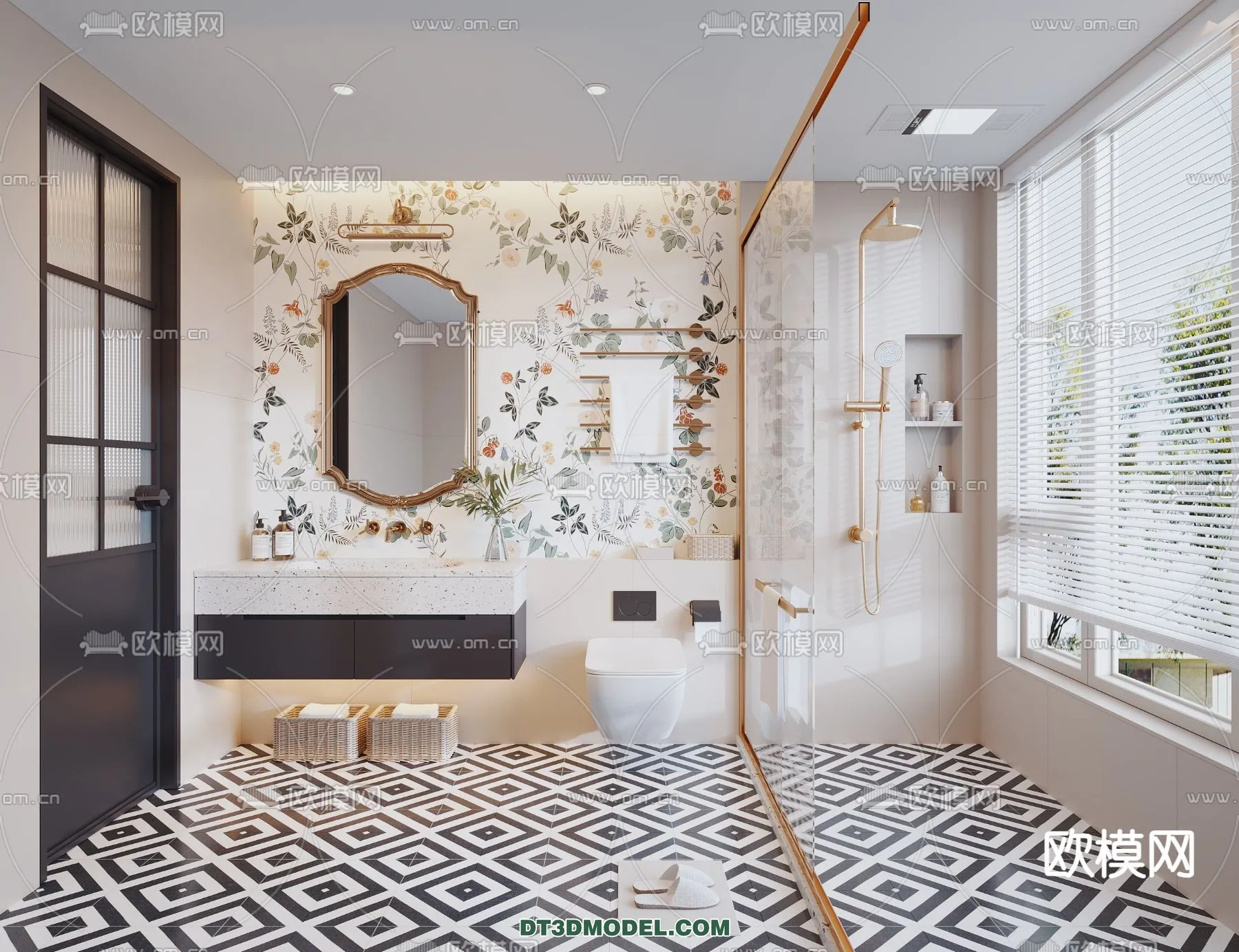 Toilet - WC - France Style - Interior 3D Scene - 016