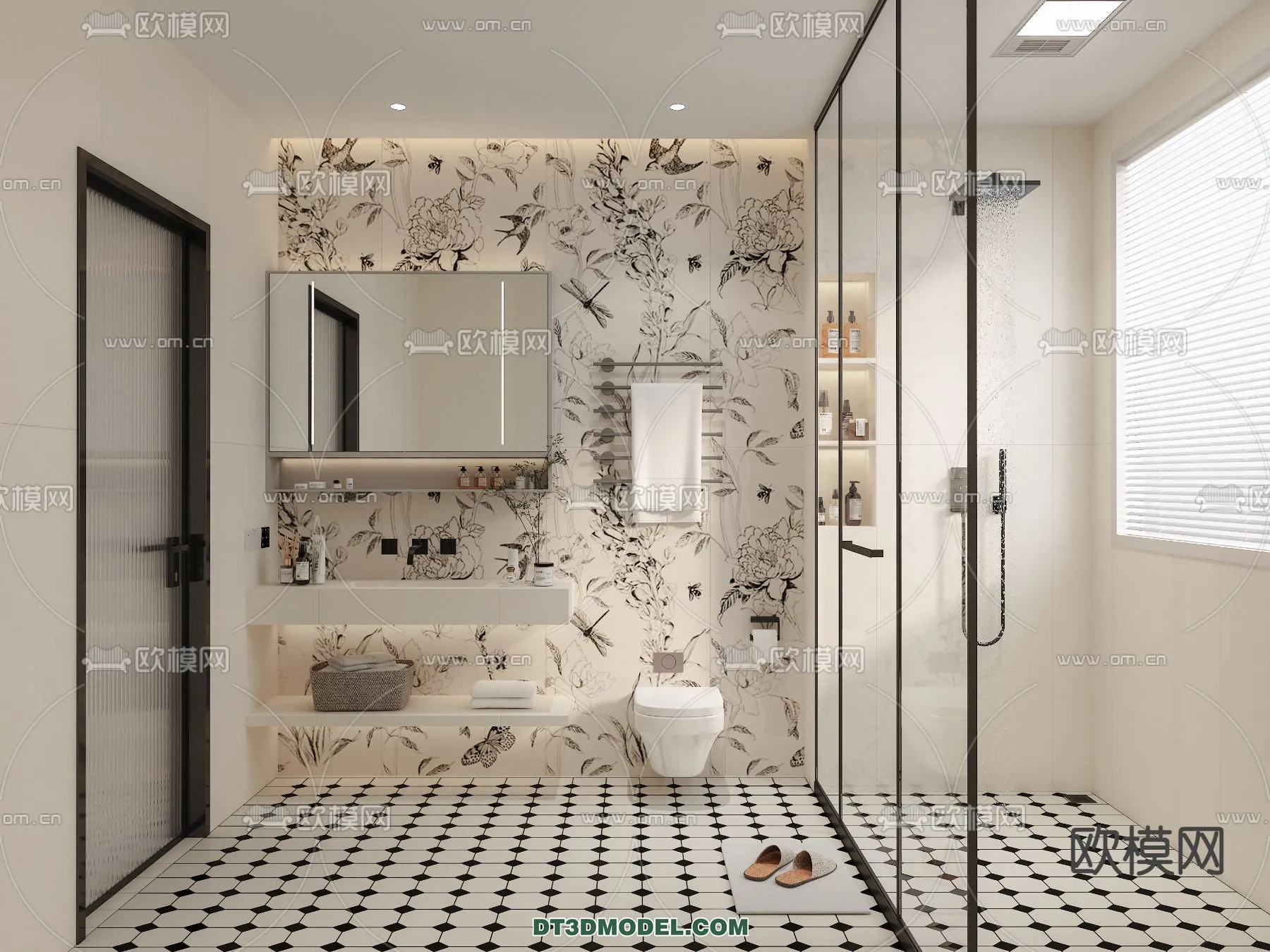 Toilet - WC - France Style - Interior 3D Scene - 017