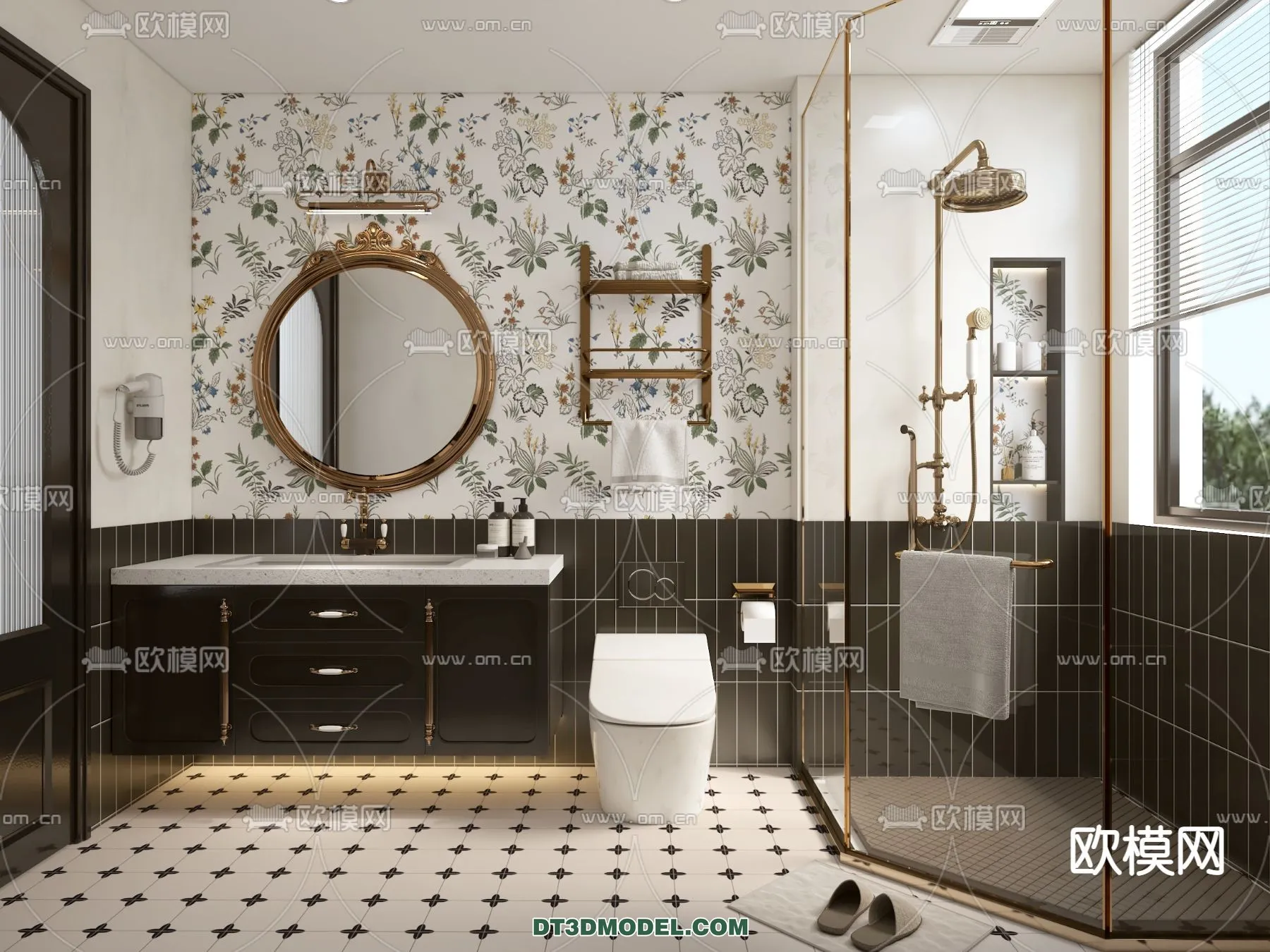 Toilet - WC - France Style - Interior 3D Scene - 018