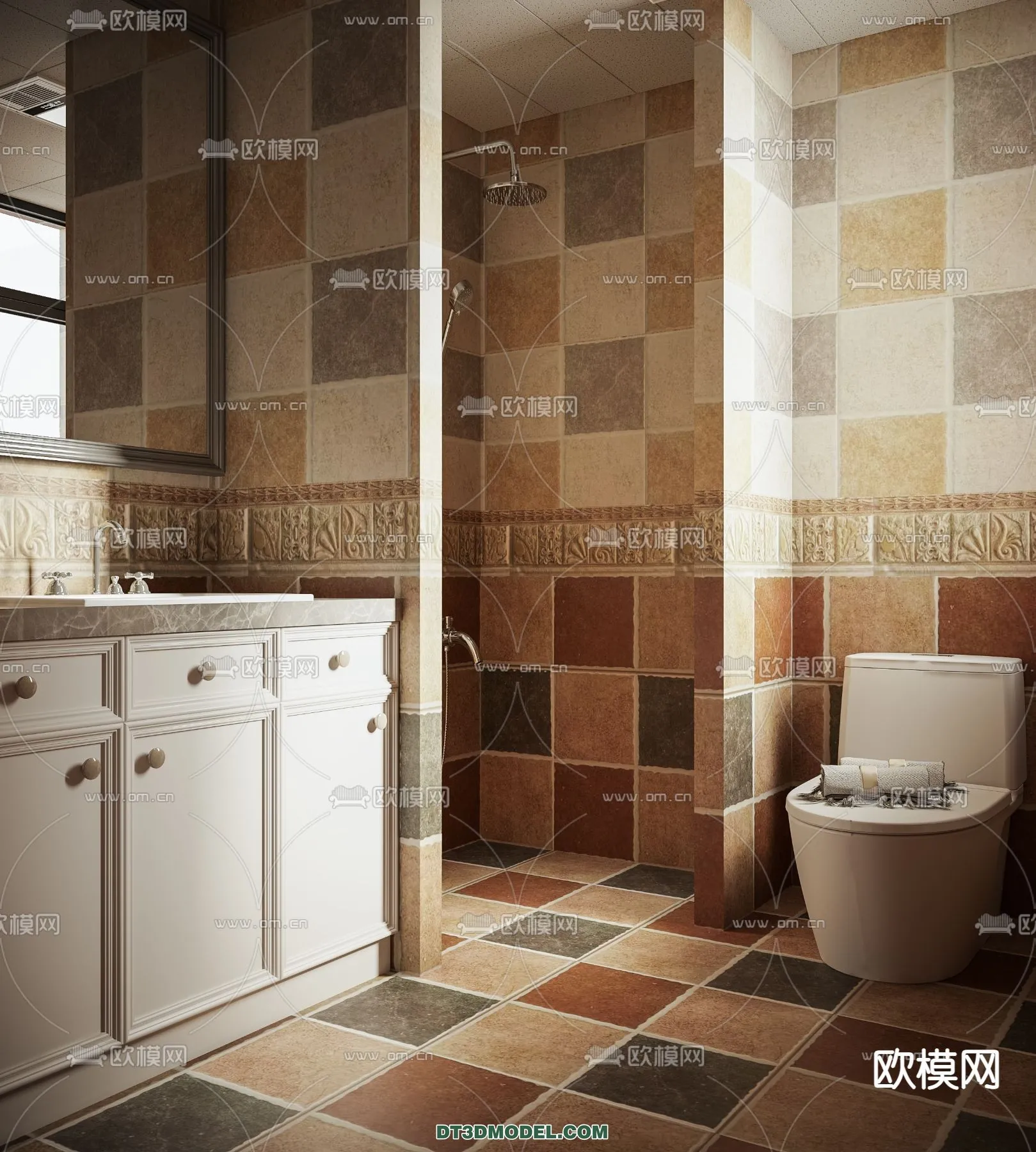 Toilet - WC - France Style - Interior 3D Scene - 019