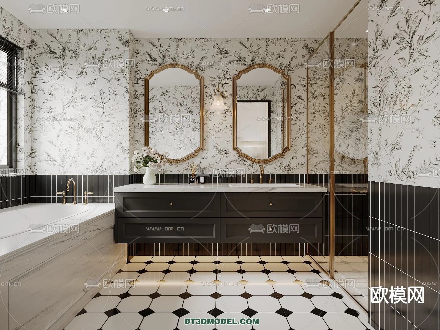 Toilet - WC - France Style - Interior 3D Scene - 021