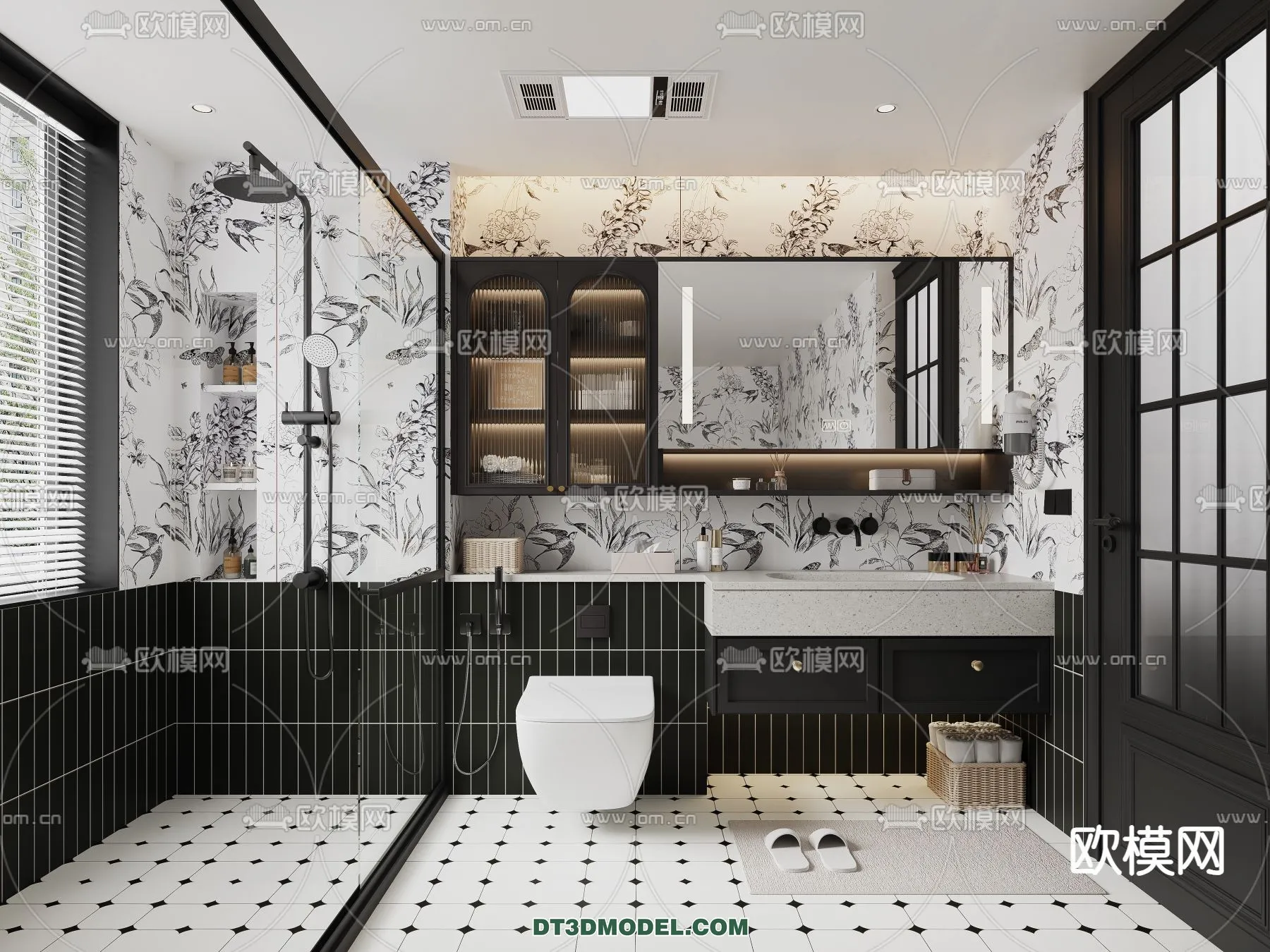 Toilet - WC - France Style - Interior 3D Scene - 023