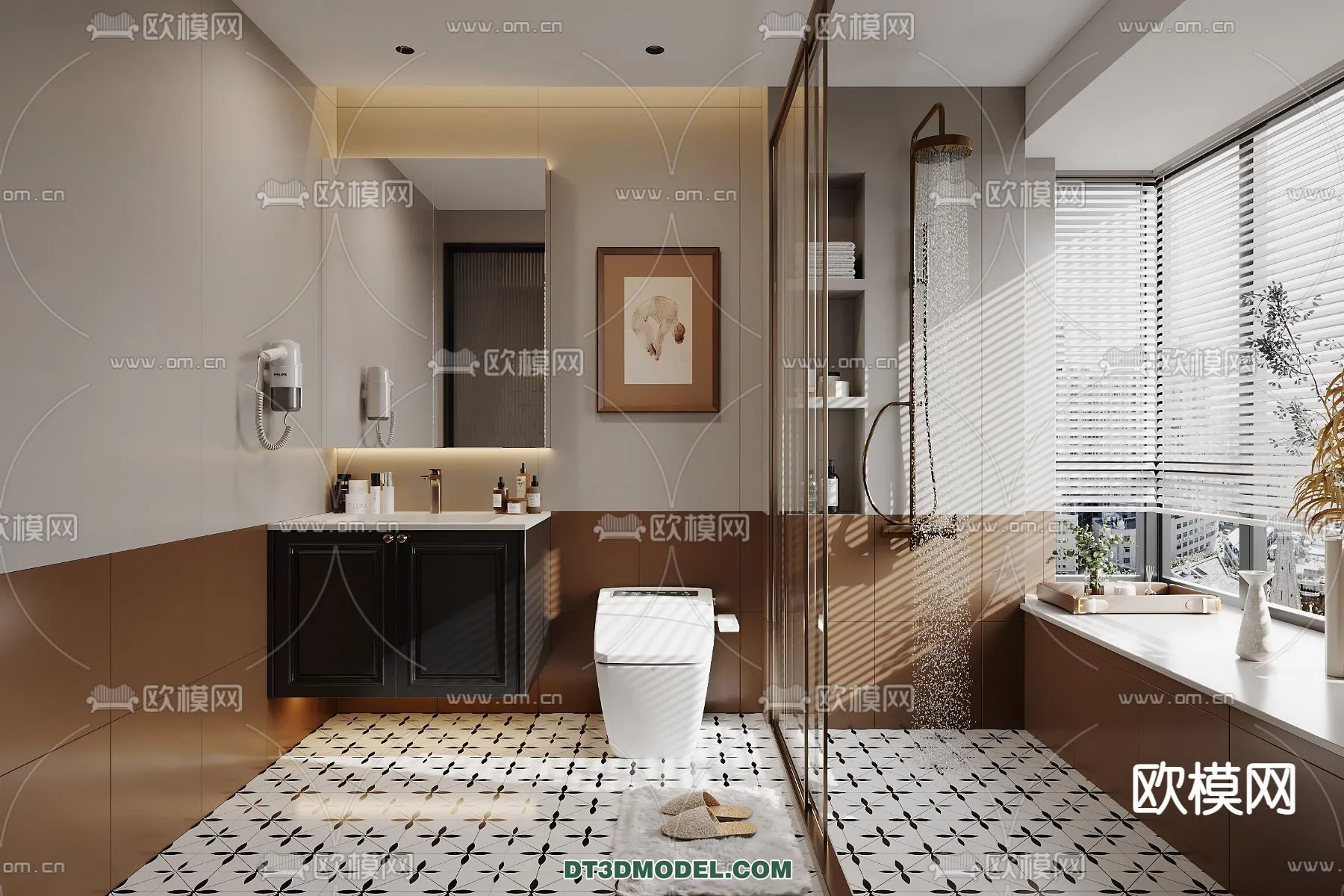 Toilet - WC - France Style - Interior 3D Scene - 024