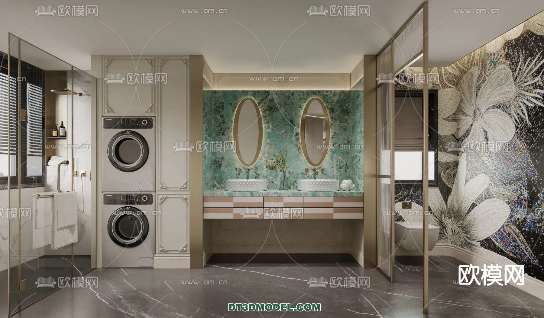 Toilet - WC - France Style - Interior 3D Scene - 025