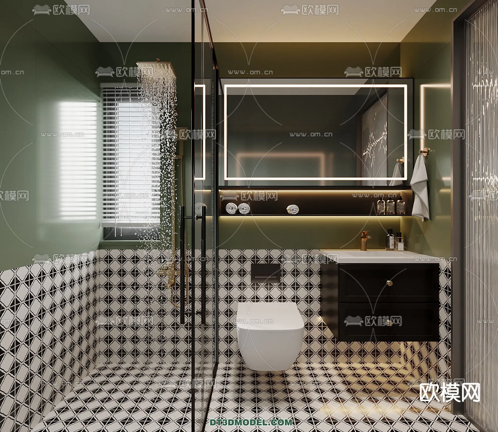 Toilet - WC - France Style - Interior 3D Scene - 028