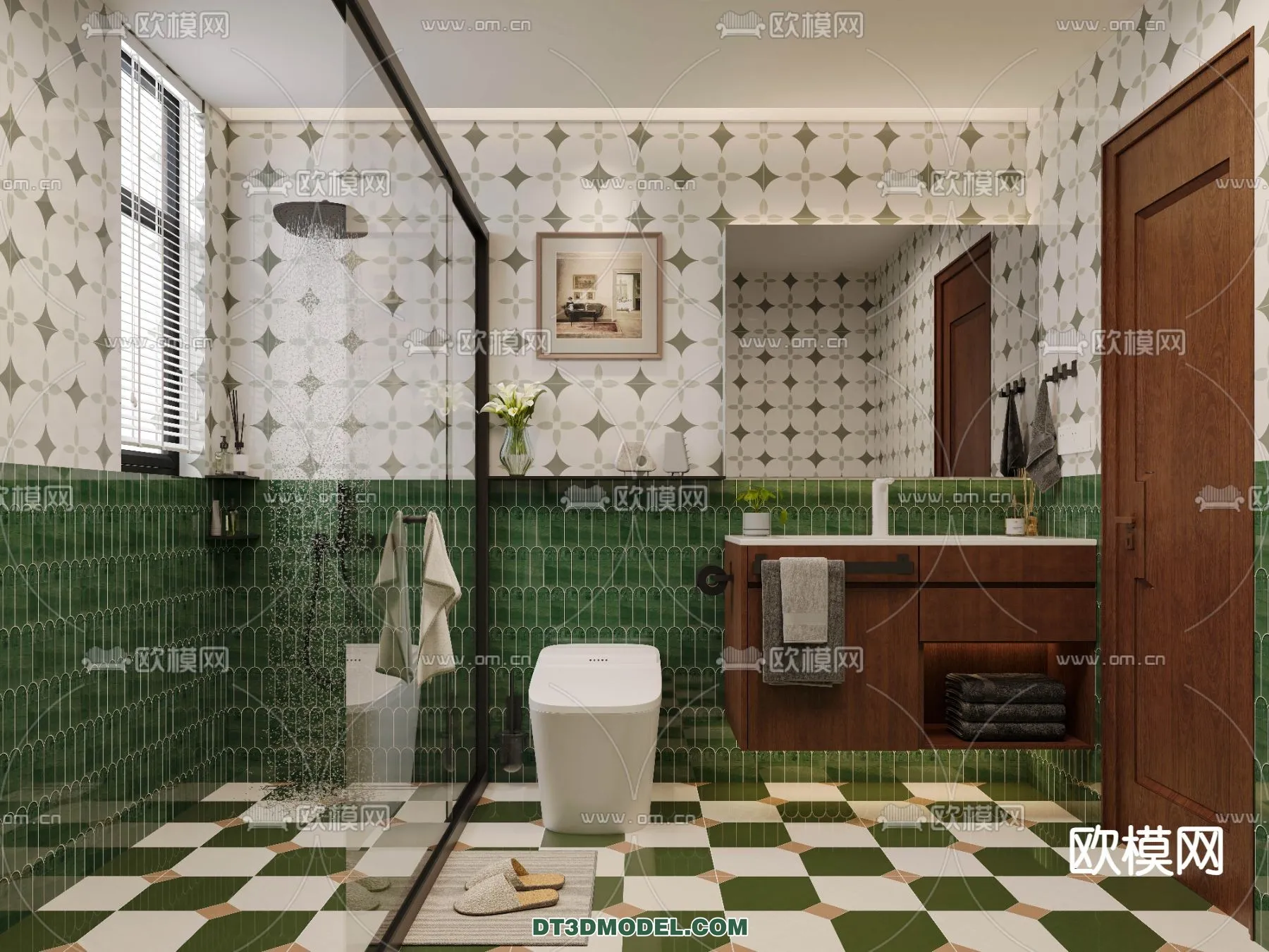 Toilet - WC - France Style - Interior 3D Scene - 029