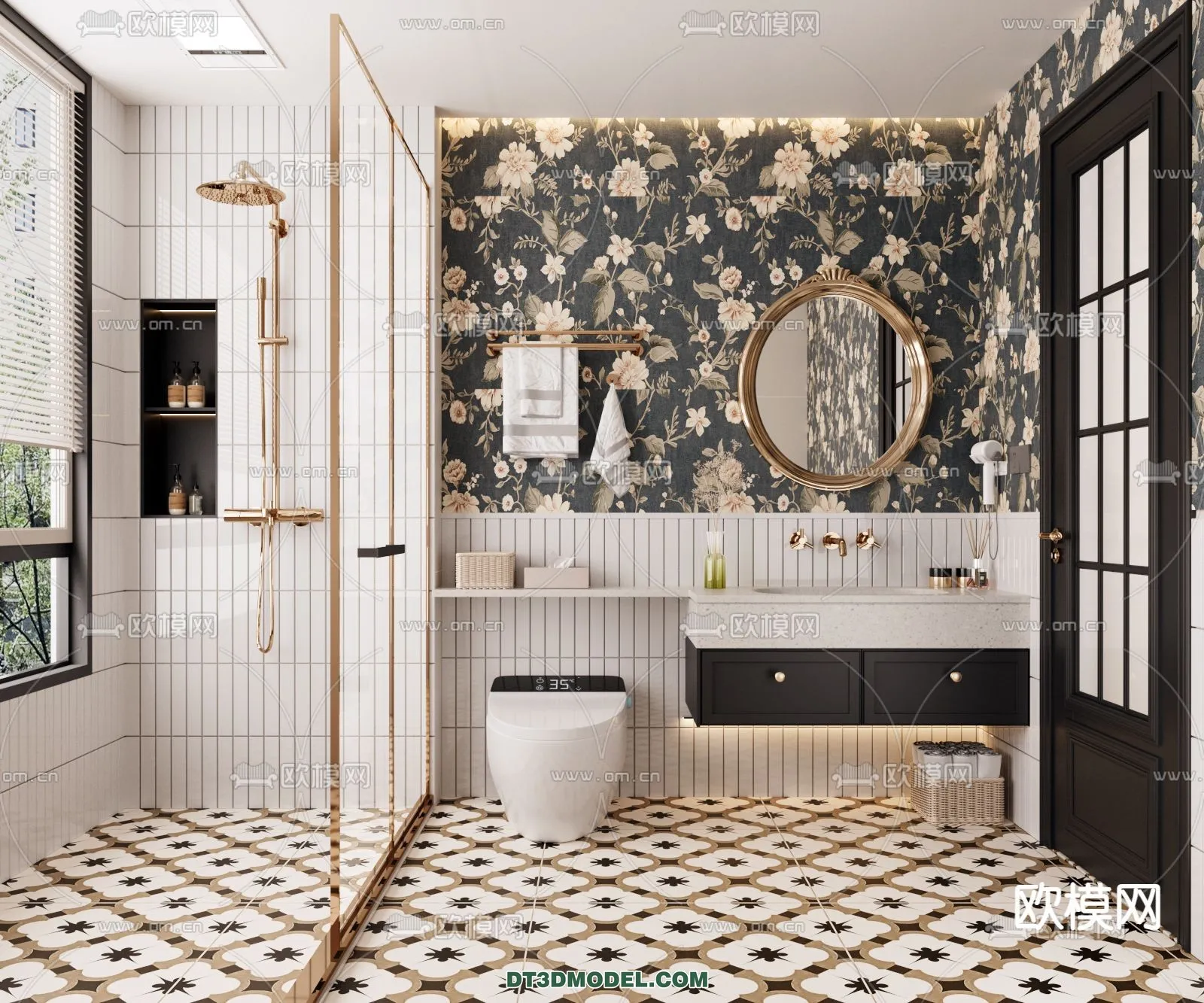 Toilet - WC - France Style - Interior 3D Scene - 031