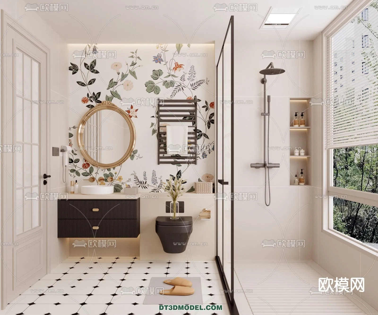 Toilet - WC - France Style - Interior 3D Scene - 032