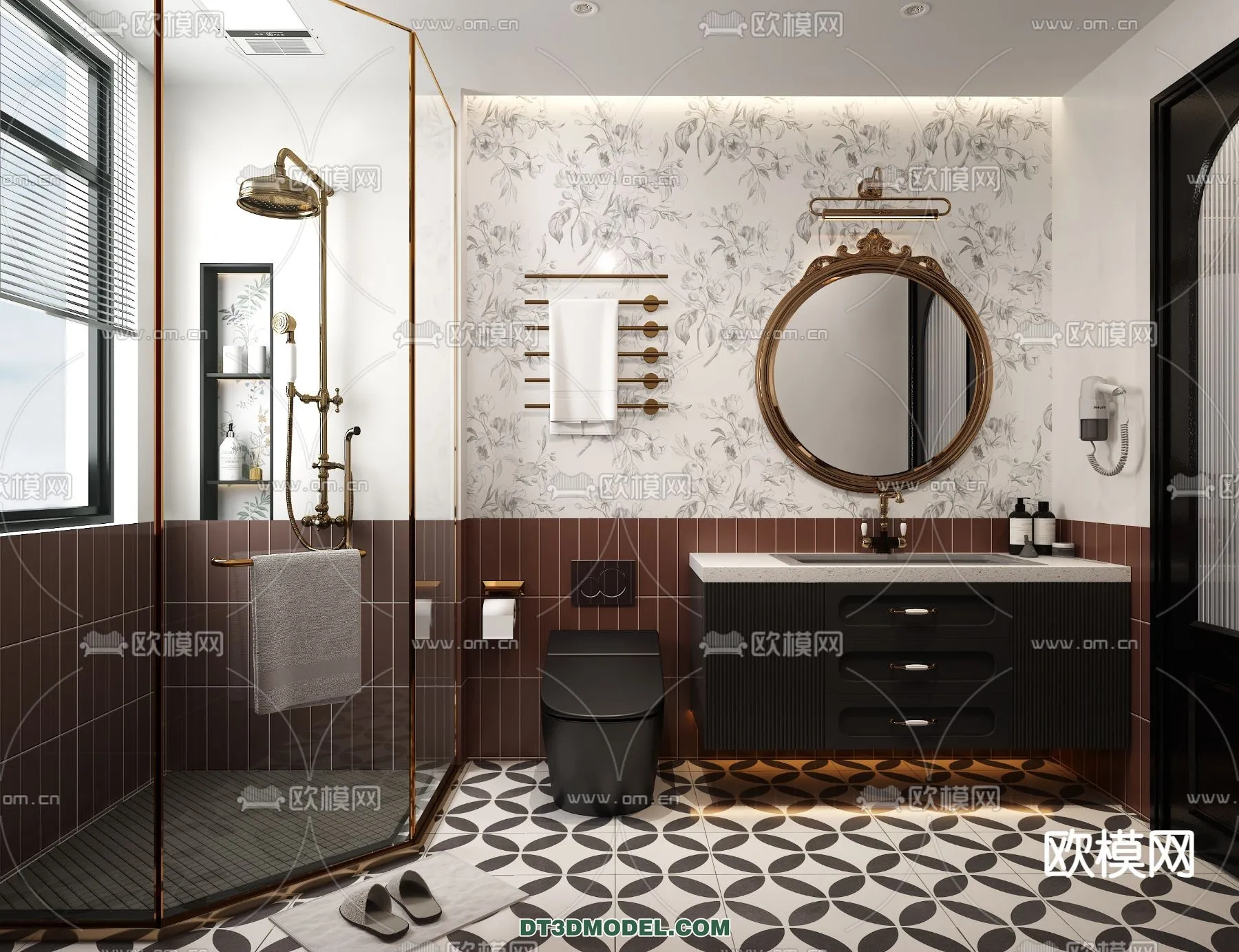 Toilet - WC - France Style - Interior 3D Scene - 034