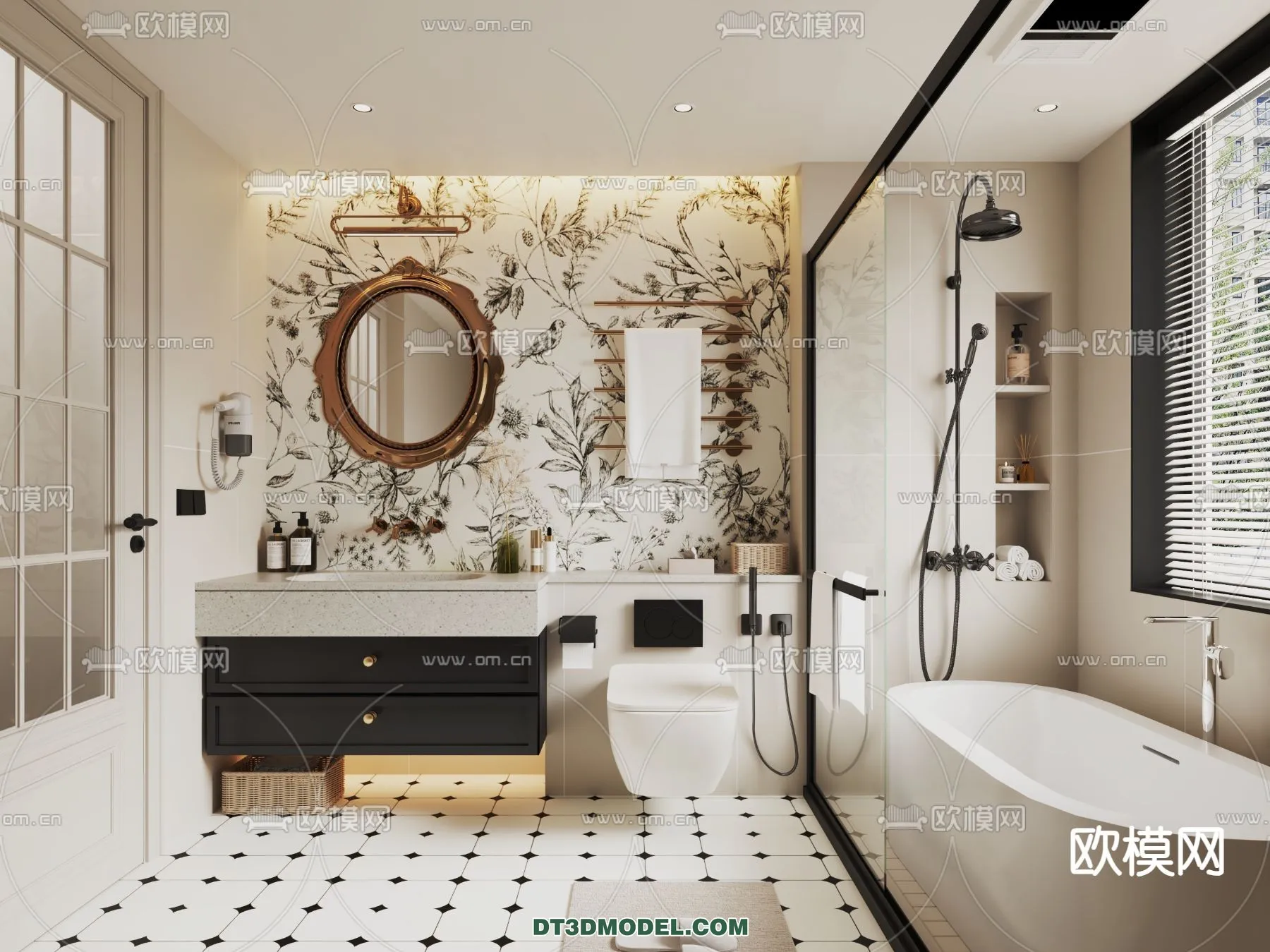 Toilet - WC - France Style - Interior 3D Scene - 037