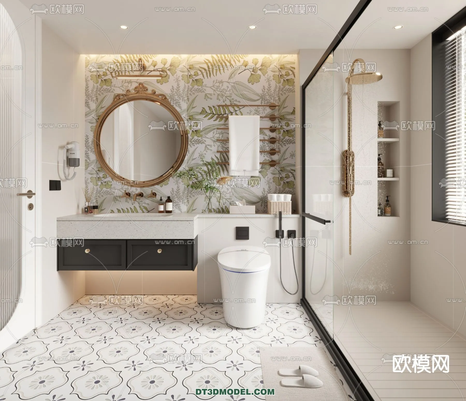 Toilet - WC - France Style - Interior 3D Scene - 038
