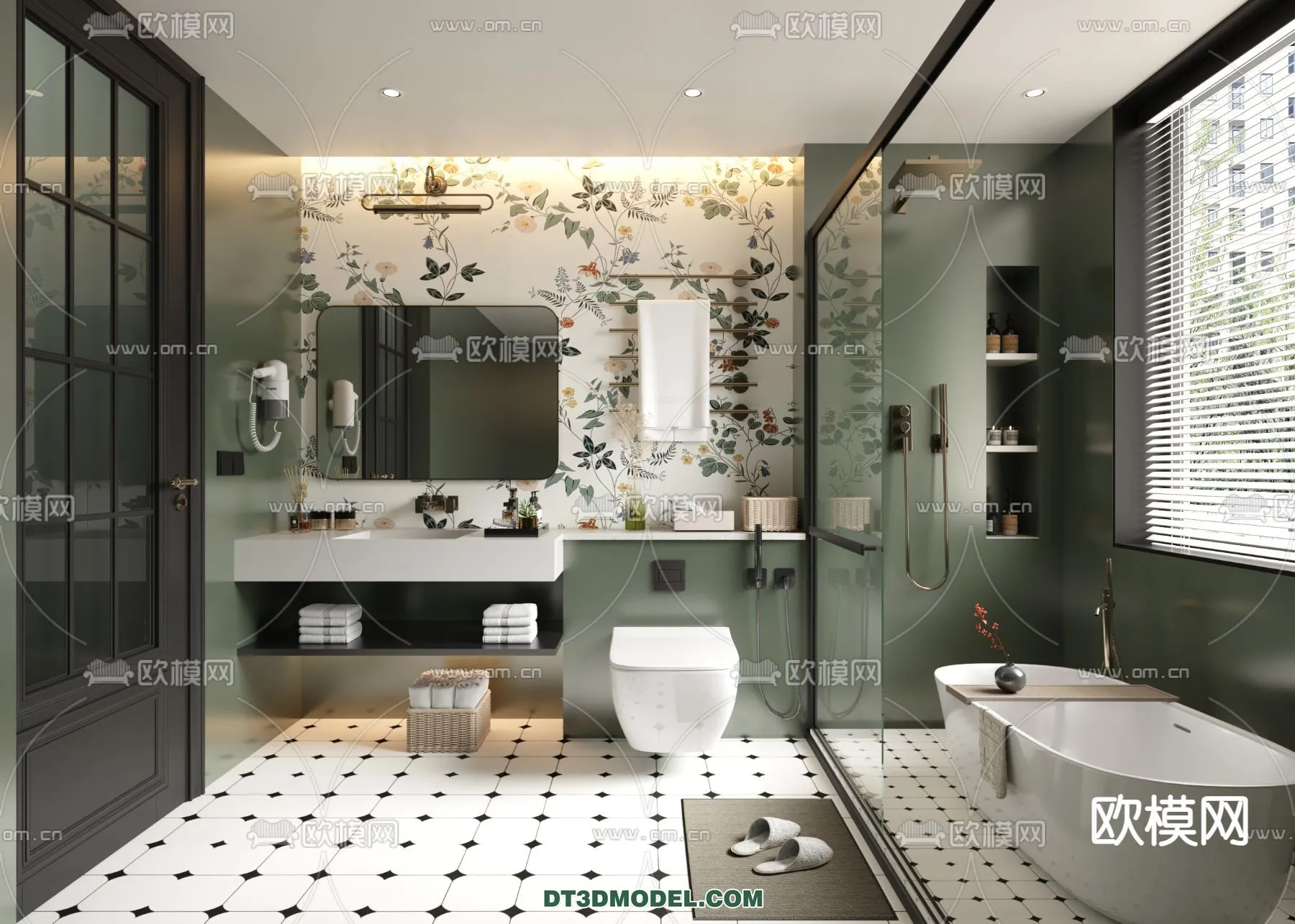 Toilet - WC - France Style - Interior 3D Scene - 040