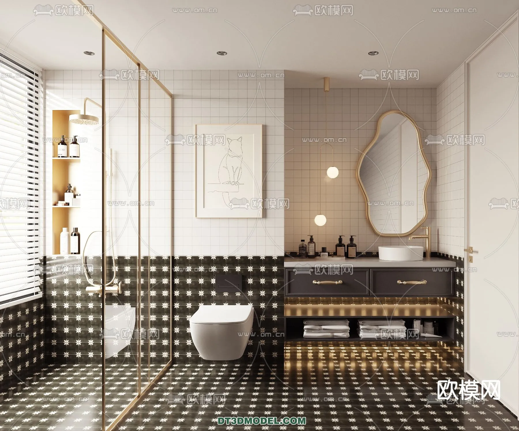 Toilet - WC - France Style - Interior 3D Scene - 041