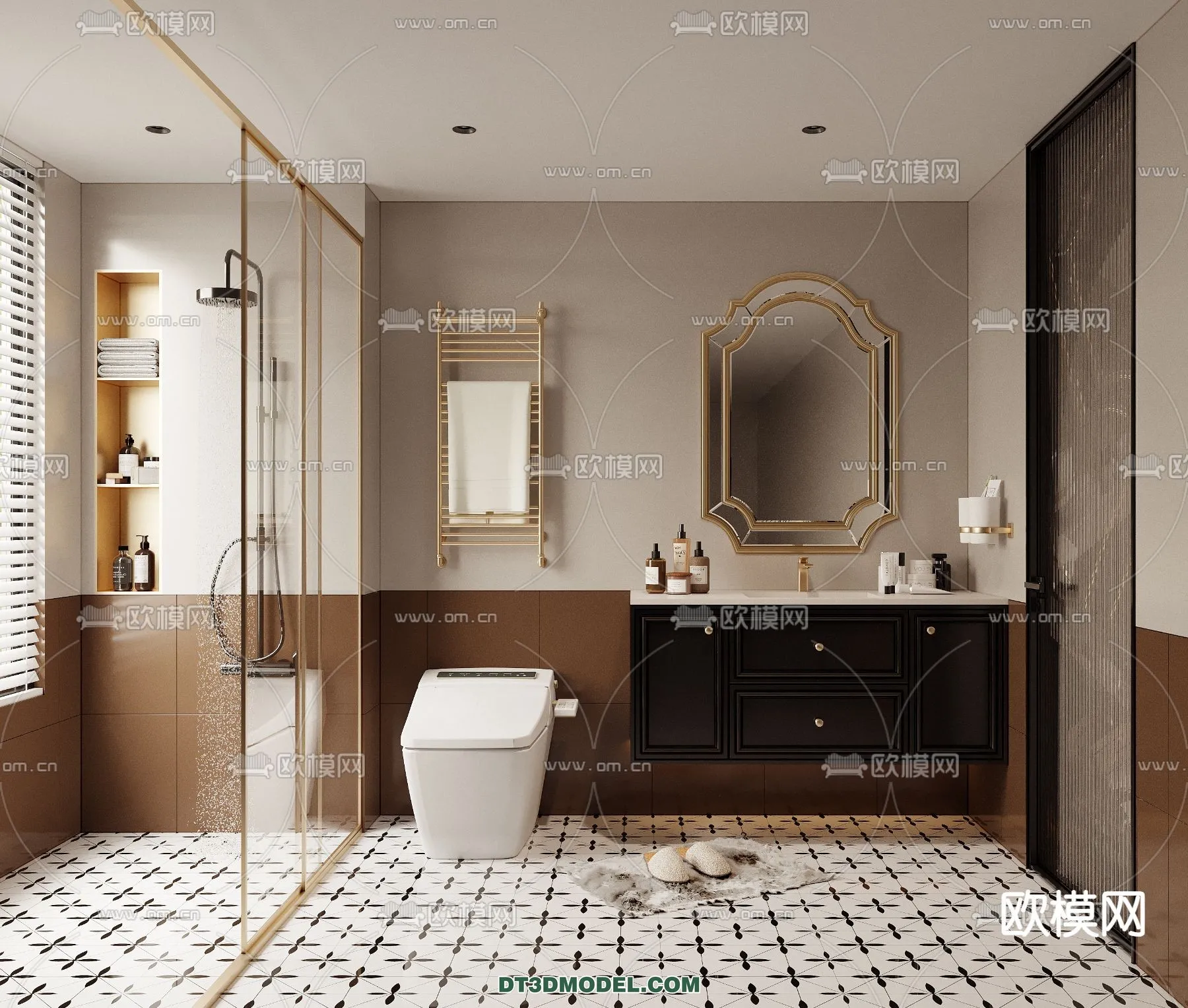 Toilet - WC - France Style - Interior 3D Scene - 043