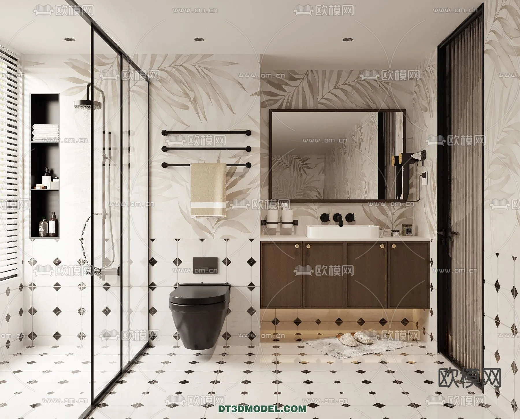 Toilet - WC - France Style - Interior 3D Scene - 044