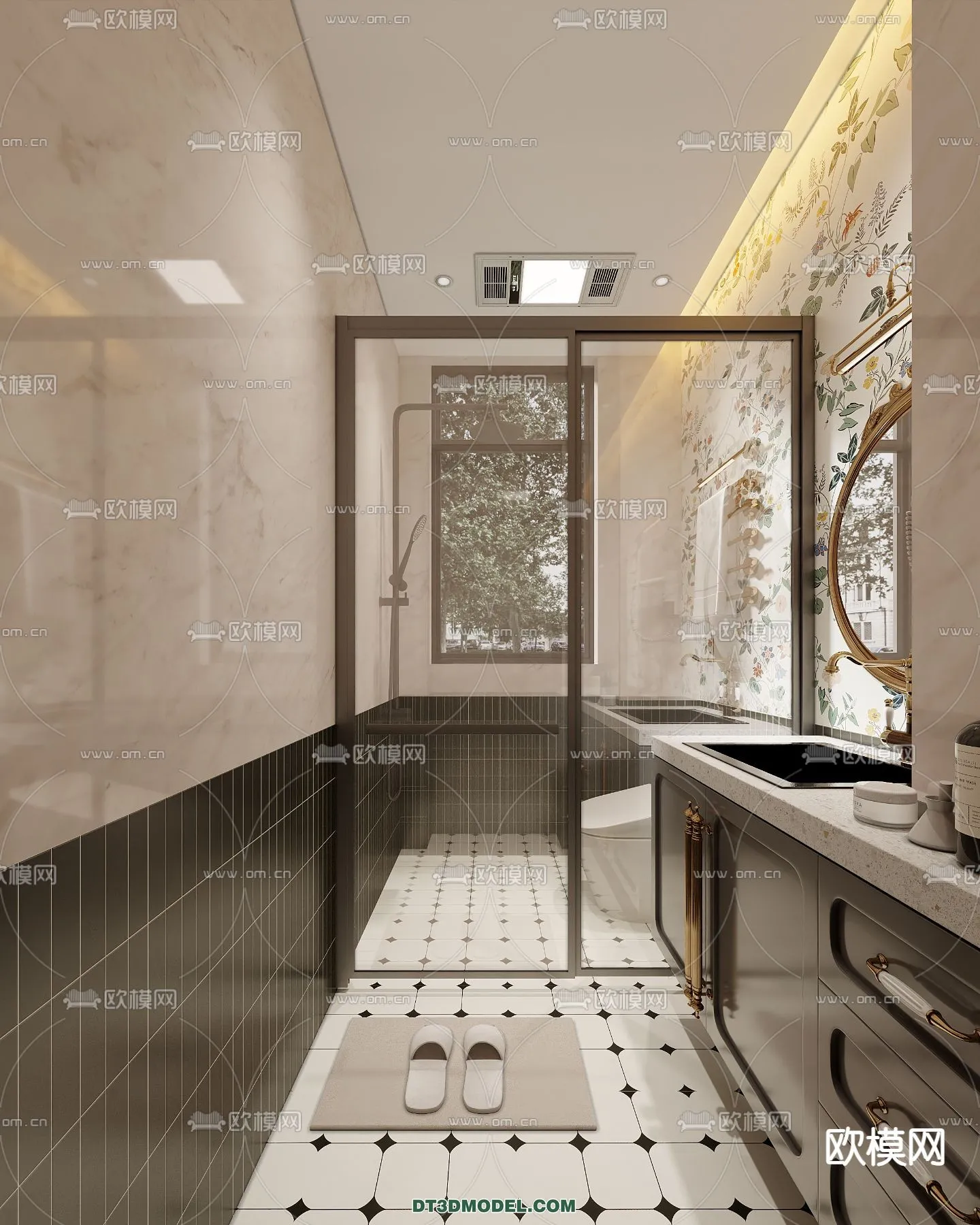 Toilet - WC - France Style - Interior 3D Scene - 046