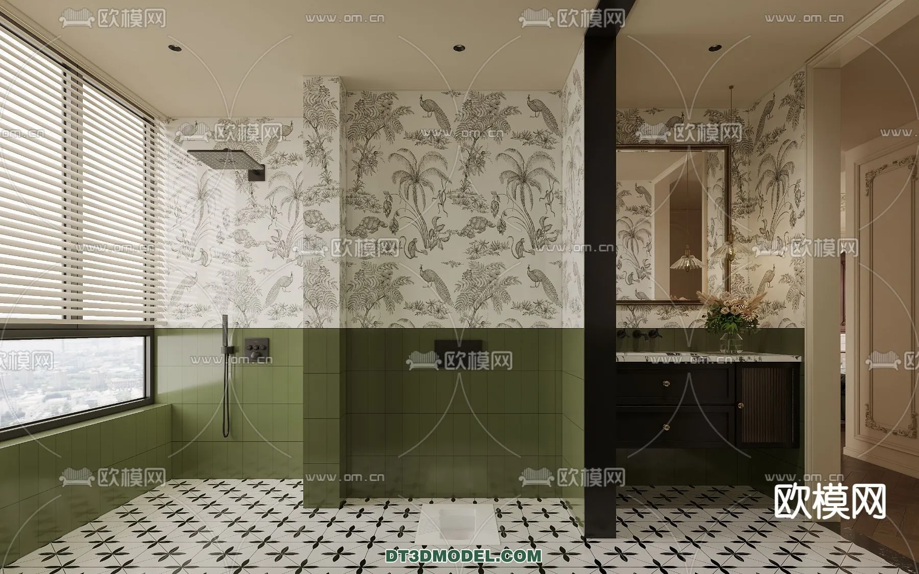 Toilet - WC - France Style - Interior 3D Scene - 047