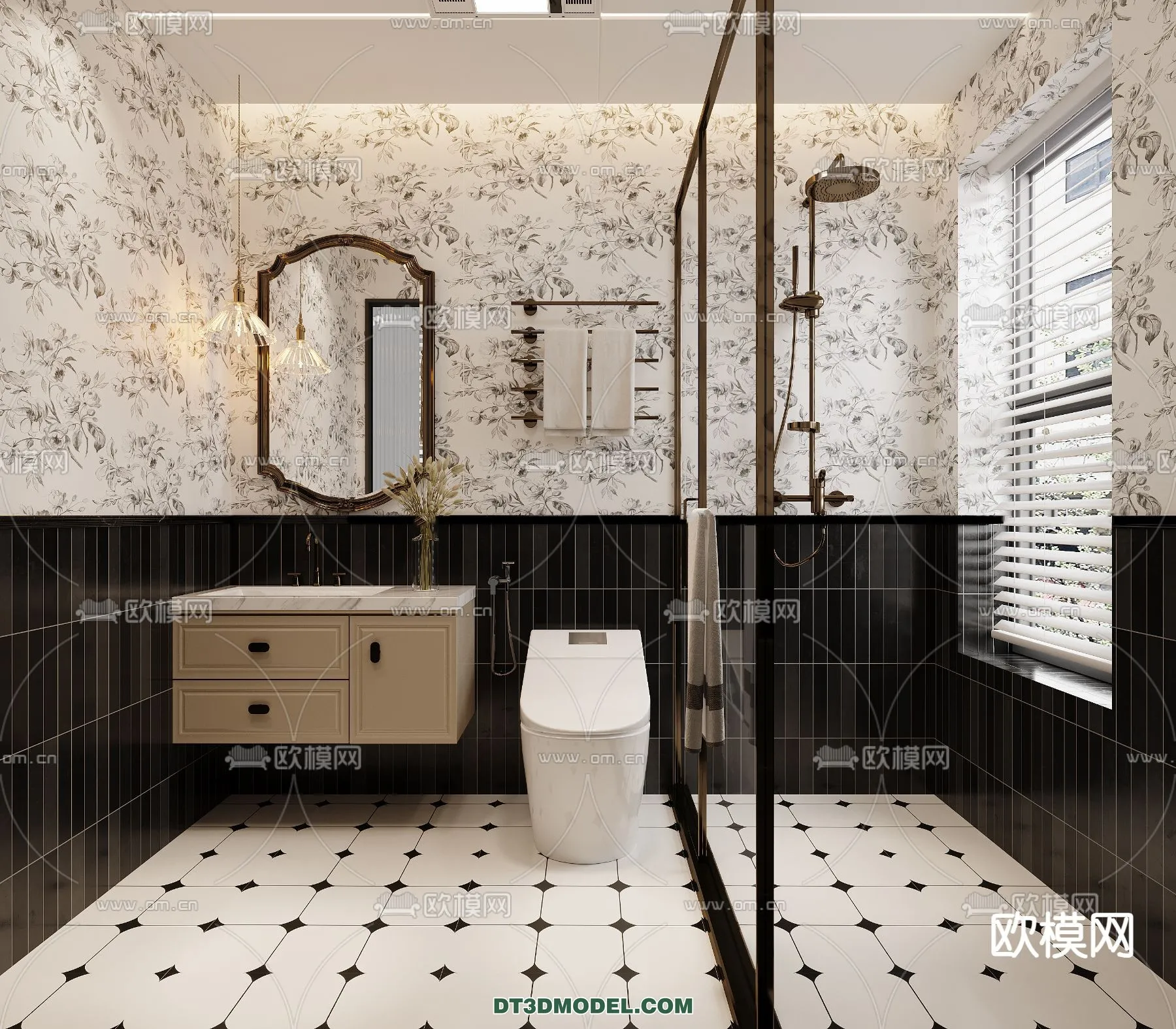 Toilet - WC - France Style - Interior 3D Scene - 049