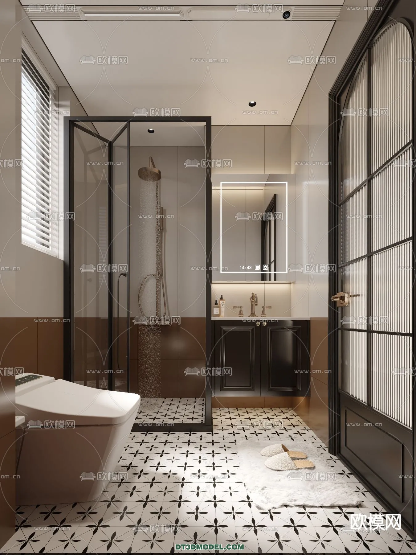 Toilet - WC - France Style - Interior 3D Scene - 055