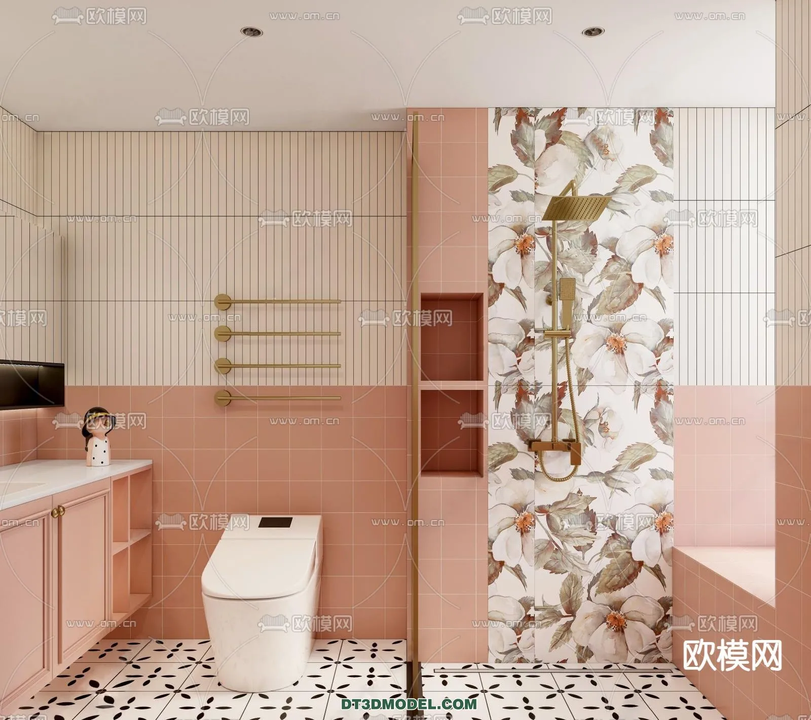 Toilet - WC - France Style - Interior 3D Scene - 059