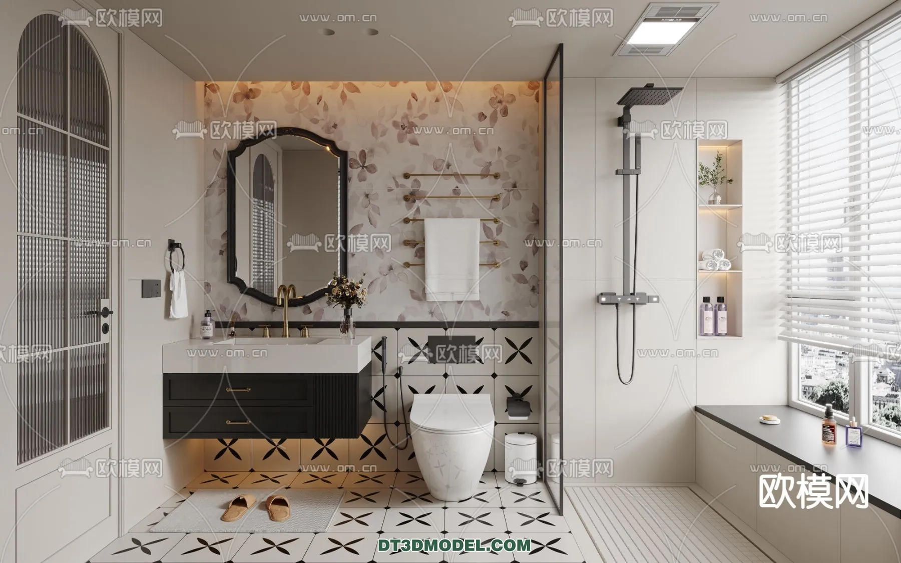 Toilet - WC - France Style - Interior 3D Scene - 060
