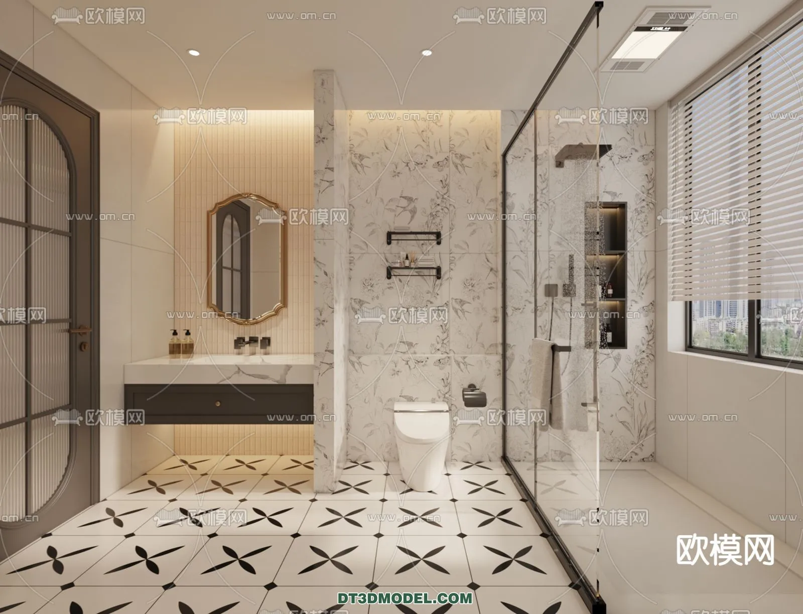 Toilet - WC - France Style - Interior 3D Scene - 061