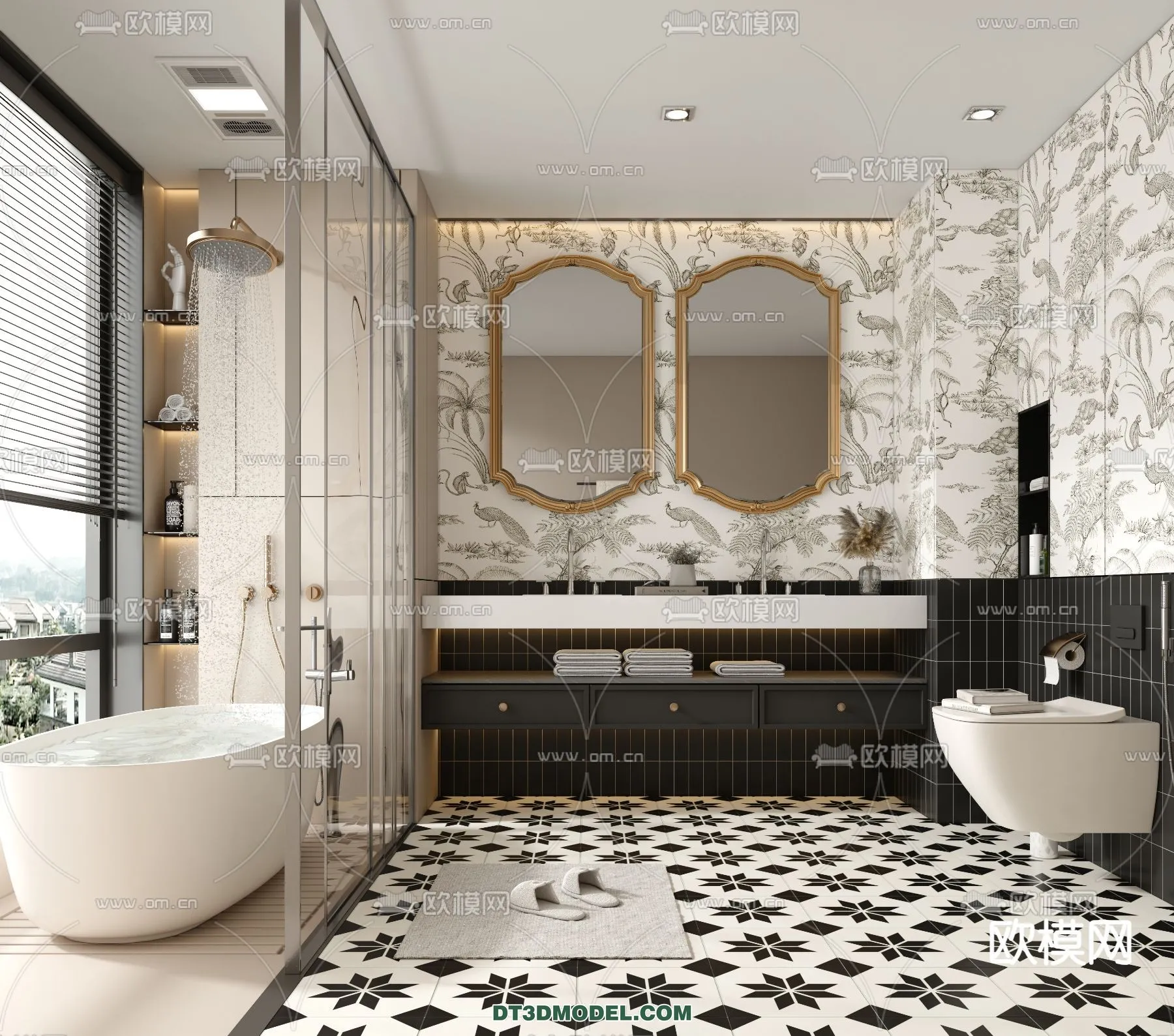 Toilet - WC - France Style - Interior 3D Scene - 062