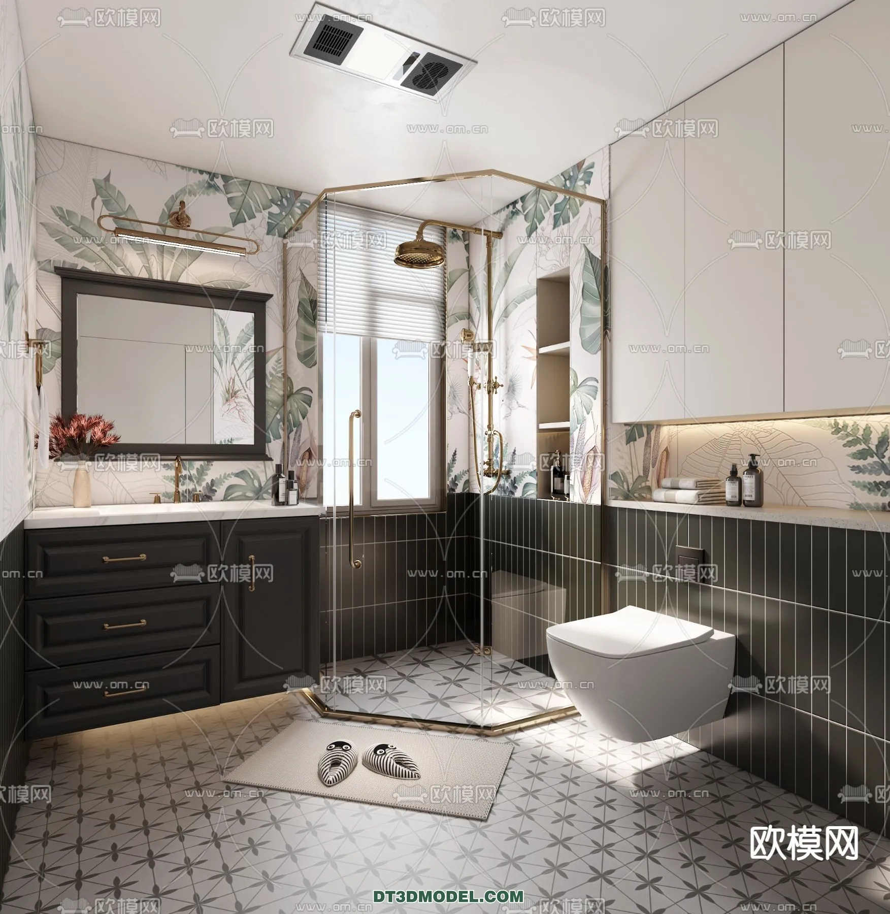Toilet - WC - France Style - Interior 3D Scene - 063